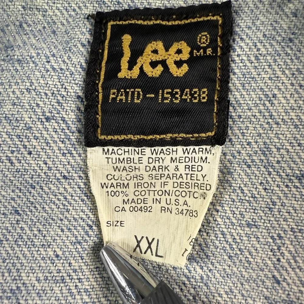 Vintage‎ 90's Lee Denim Jacket XXL USA Prism Theatrical Lighting NYC Embroidered